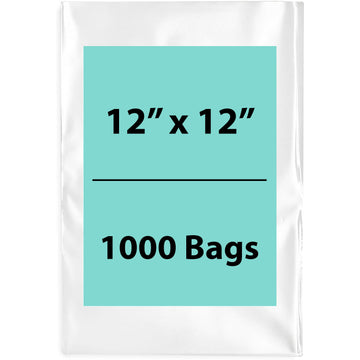 Clear Poly Bags 2 Mil Size: 12 inch (width) X 12 inch (Height) Pack of 1000 Bags